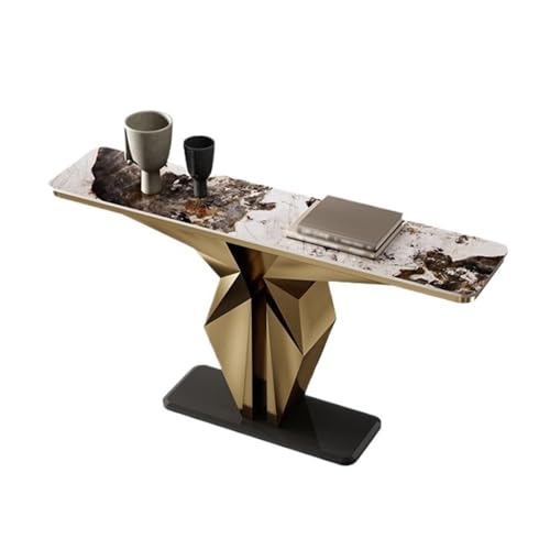 Vickyliou Entrance Table， 47" schmaler Konsolentisch, moderner Sofatisch for den Flur,Console Table with Storage(Gold) von Vickyliou