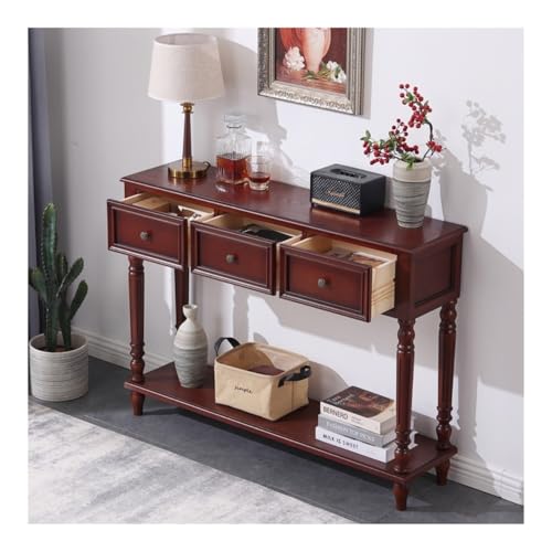 Vickyliou Entrance Table， Eingangsschrank aus Massivholz, dekorativer Langer Tisch for den Flur im Wohnzimmer,Console Table with Storage(Brown) von Vickyliou