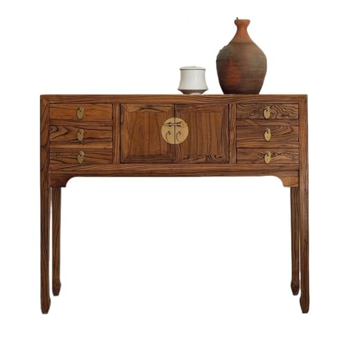 Vickyliou Entrance Table, Eingangstisch aus Ulmenholz, Flurschrank aus Massivholz – Schlichter hoher Konsolentisch for den Flur,Console Table with Storage Vickyliou Entrance Table, Eingangstisch aus Ulmenholz, Flurschrank aus Massivholz – Schlichter hoher Konsolentisch for den Flur,Console Table with Storage von Vickyliou
