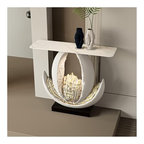 Vickyliou Entrance Table， Moderner Konsolentisch mit Kunstmarmorsockel, schmaler Sofatisch for den Eingangsbereich,Console Table with Storage(M) von Vickyliou