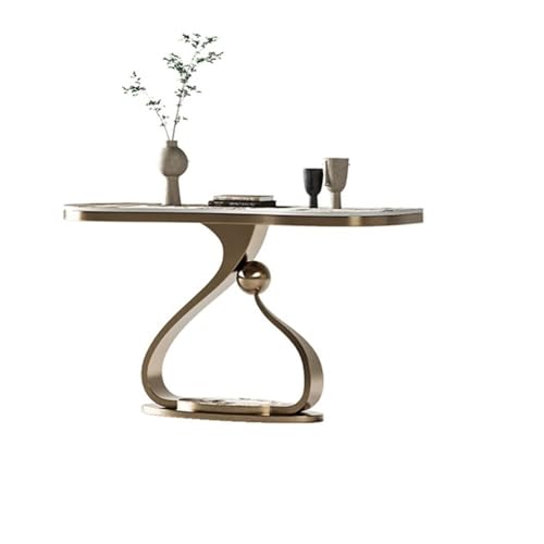 Vickyliou Entrance Table， Moderner geometrischer Konsolentisch, Sofa aus Kunstmarmor und Akzent for den Eingangsbereich,Console Table with Storage(M) von Vickyliou