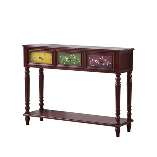 Vickyliou Entrance Table， Moderner minimalistischer Eingangstisch aus Massivholz, schmaler Konsolentisch for den Flur,Console Table with Storage(116cm) von Vickyliou