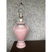 80Er Rosa Splatter Keramik Lampe Vase/Urnenform von VickysVintageVenue