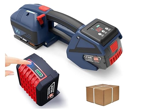 Vickyyy Elektrische Umreifungsmaschine mit Akku 4000 mha automatisches Umreifungswerkzeug für 1/2 in 5/8 in PP/Pet Umreifungswerkzeug Tragbares elektrisches Werkzeug zum Binden der Presse mit von Vickyyy