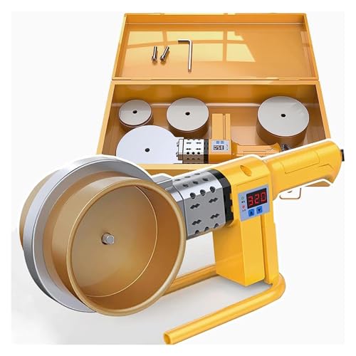 Vickyyy Rohrschmelzlösser 2800 W Werkzeug zum Erhitzen von Kunststoffrohren 0-300 ℃ mit 9 Köpfen (20-25-32-40-50-63-75-90-110 mm) zum Schweißen von PPR/PE/PP-Rohr von Vickyyy
