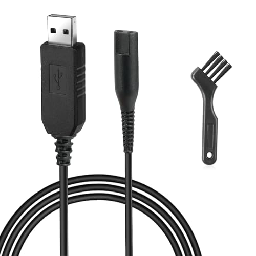 Vicloon Braun Rasierer Serie, 12V Shaver Ladekabel Mit kleinem Pinsel, Rasierer Ladegerät Beard Trimmer Netzteil Ladegerät Epilierer Charger Compatible für Braun1~9-Serie, C-Serie, Z-Serie von Vicloon