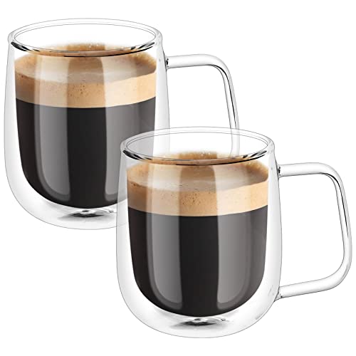 Vicloon Cafissimo Espresso Latte Glastassen,Doppelwandig Kaffee- Tee-Glas,Macchiato Tassenset Glas (2 PCS) von Vicloon