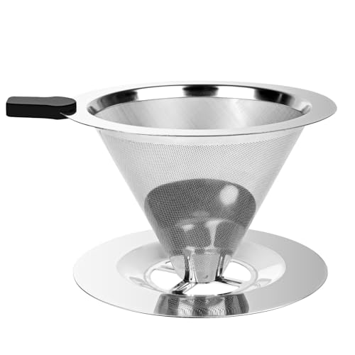 Vicloon Edelstahl wiederverwendbare Kaffee Filter,Papierloser Kaffeefilter,dauer kaffeefilter,handfilter ideal für Filterkaffee Vicloon Edelstahl wiederverwendbare Kaffee Filter,Papierloser Kaffeefilter,dauer kaffeefilter,handfilter ideal für Filterkaffee von Vicloon