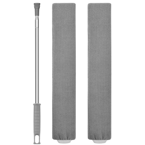 Vicloon Einziehbarer Spalt-Staubreiniger 2.38M, Waschbare Dehnbarer Staubwedel Duster mit Langem Griff und 2 Austauschbaren Tüchern, für schlafsofa möbelboden haushaltslücke Staub von Vicloon