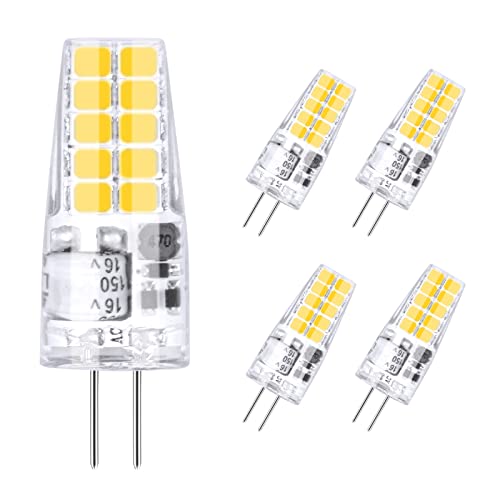 Vicloon G4 LED Lampen,[5er Pack] LED Birne Silikon Schale 12V AC/DC, 2W ersetzt 30W Halogenlampen/Warmweiß 3000K/Nicht Dimmbar Abstrahlwinkel Leuchtmittel Birne von Vicloon