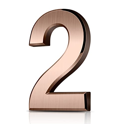 Vicloon Hausnummer, 2 in Bronze Acryl Hausnummer,Höhe 7.5cm, Selbstklebende Haus-Nummer, für Tür, Briefkasten, Außen, Anti-Friktion, Wetterfest Vicloon Hausnummer, 2 in Bronze Acryl Hausnummer,Höhe 7.5cm, Selbstklebende Haus-Nummer, für Tür, Briefkasten, Außen, Anti-Friktion, Wetterfest von Vicloon