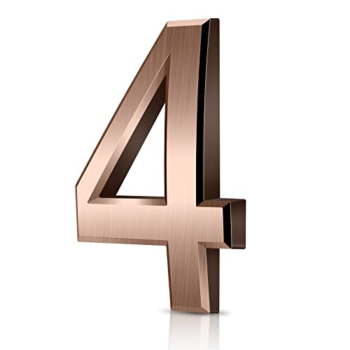 Vicloon Hausnummer, 4 in Bronze Acryl Hausnummer,Höhe 7.5cm, Selbstklebende Haus-Nummer, für Tür, Briefkasten, Außen, Anti-Friktion, Wetterfest Vicloon Hausnummer, 4 in Bronze Acryl Hausnummer,Höhe 7.5cm, Selbstklebende Haus-Nummer, für Tür, Briefkasten, Außen, Anti-Friktion, Wetterfest von Vicloon