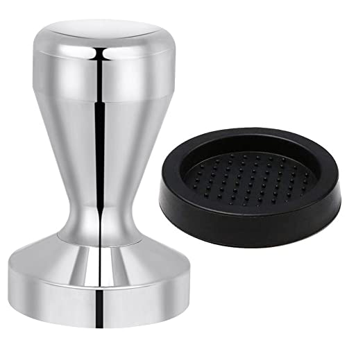 Vicloon Kaffee Tamper, 51mm, Silikonmatte 58mm, 304 Edelstahl für Espresso, Intensiver Kaffee Genuss von Vicloon