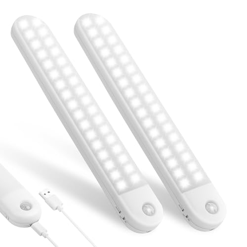 Vicloon LED Schrankbeleuchtung,2PCS LED Sensor Licht Schrankleuchten, 5 Farbe LED Sensor Licht mit Bewegungsmelder & Magnetstreifen,Stufenloses Dimmen,USB Wiederaufladbar für Küche, Kleiderschrank von Vicloon