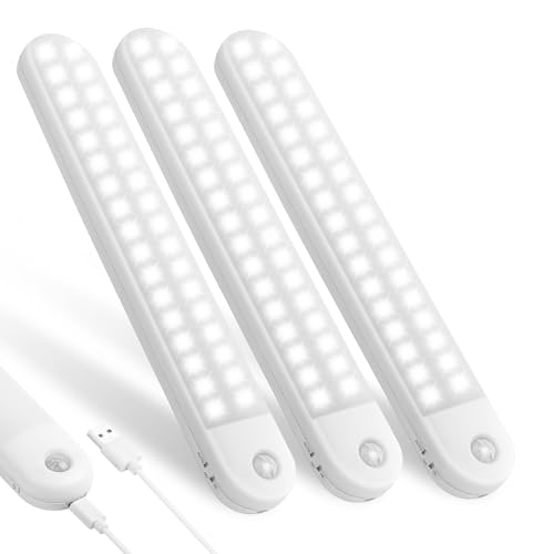 Vicloon LED Schrankbeleuchtung,3PCS LED Sensor Licht Schrankleuchten, 5 Farbe LED Sensor Licht mit Bewegungsmelder & Magnetstreifen,Stufenloses Dimmen,USB Wiederaufladbar für Küche, Kleiderschrank von Vicloon