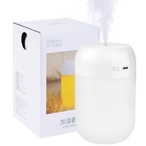 Vicloon Mini Air Humidifier, USB Luftbefeuchter 300ML mit Nachtlichtfunktion, H2O Diffuser für den Innenraum, 2 Sprühmodi Luftbefeuchter Mini Leise Humidifier Diffuser(Weiß) von Vicloon