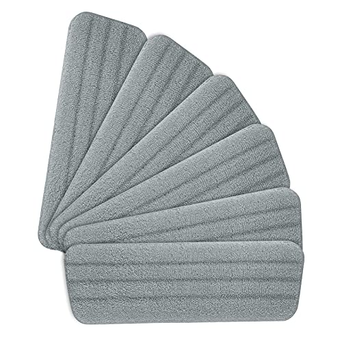 Vicloon Mop Pads,6 Stück Mop Microfaser Reinigung Pads,Wischmopp-Reinigungskissen für Alle Sprühwischer & Reveal Wischmopps Waschbar,42×14cm - Grau von Vicloon