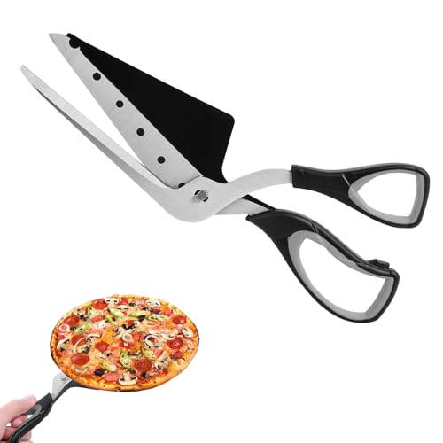 Vicloon Pizzaschere, Pizzaschneider mit Scharfer Klingen, Pizza Schere Abnehmbarem, Mehrzweck-Küchenschere aus lebensmittelechtem Edelstahl mit Weichem Griff, 27 CM, Schwarz von Vicloon