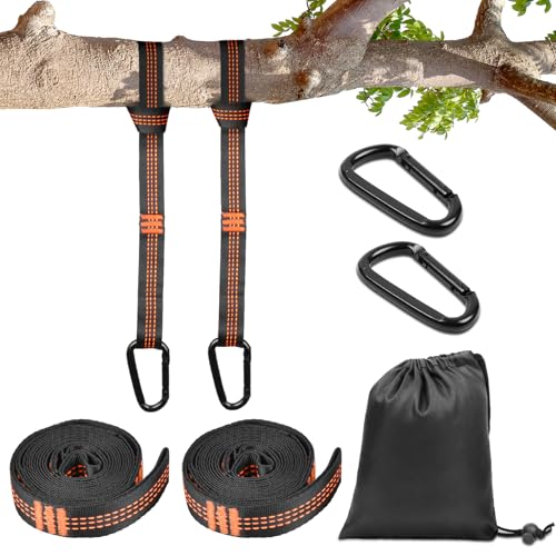 Vicloon Schaukel Befestigung, Hängematte Befestigung, 2er 2m Hängematte Seil + 2 Karabiner + Aufbewahrungstasche, Outdoor-Baum Hängesessel Spielplatz Set, 300 kg, Orange Vicloon Schaukel Befestigung, Hängematte Befestigung, 2er 2m Hängematte Seil + 2 Karabiner + Aufbewahrungstasche, Outdoor-Baum Hängesessel Spielplatz Set, 300 kg, Orange von Vicloon
