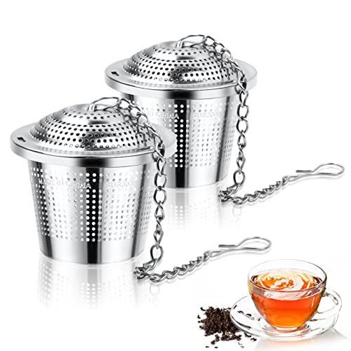 Vicloon Teeei Edelstahl Teefilter Tasse: 2er Teesieb Fein Tee Ei Sieb Siebkugel Fuer Kanne - Tea Filt Kugel Gewürzsieb Gewurzkugel Dauerfilt Siebeinsatz Teefilterhalt Teehalter Gewürzei für Teekannen von Vicloon
