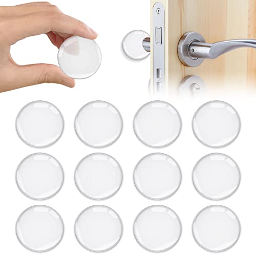 Vicloon Türstopper Wand,12 Stück Wand Türstopper Set,40mm Türstopper Wand selbstklebend Transparent​ runde für Türklinkenpuffer, Wandschutz, Kühlschrank schutz, Wandschrankschutz von Vicloon