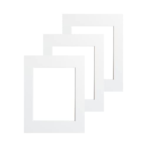 VictoR Passepartout Einleger Creme Weiß für Bilderrahmen 3er Set in 18x24 cm - passendes Bildermaß: 13x18 cm - geeignet für Bilder, Fotos und Kunstdrucke von VictoR