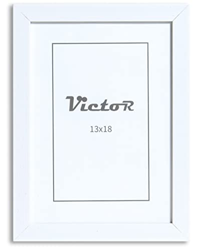 VictoR Bilderrahmen Stieler 13x18 cm in Weiß - moderner Fotorahmen - Bilderrahmen tief - Bilderrahmen Weiß 13x18 von VictoR