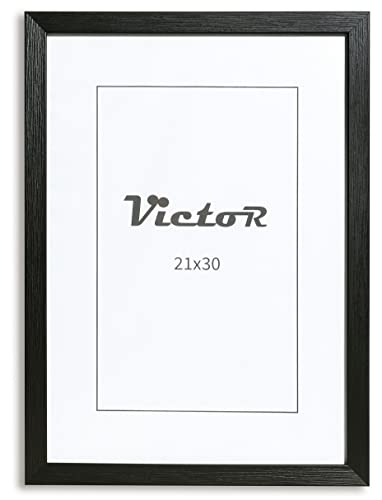 VictoR Bilderrahmen Stieler 21x30 cm (A4) in Schwarz - moderner Fotorahmen - Bilderrahmen tief - Bilderrahmen 20x30 Schwarz von VictoR