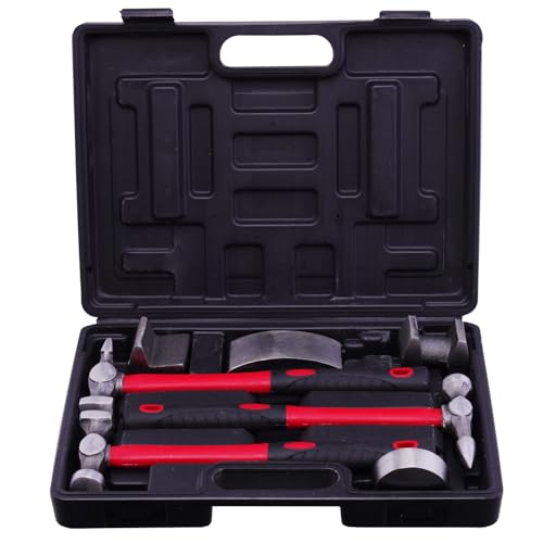 Victoam Ausbeulwerkzeug Karosserie, 7 TLG. Ausbeulwerkzeug Blechhammer Treibhammer, Reparaturset für Karosserie, Hammer und Puppen-Set Professional mit Fiberglas-Griffen Victoam Ausbeulwerkzeug Karosserie, 7 TLG. Ausbeulwerkzeug Blechhammer Treibhammer, Reparaturset für Karosserie, Hammer und Puppen-Set Professional mit Fiberglas-Griffen von Victoam
