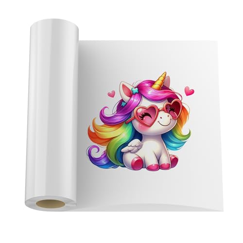 Victool DTF Transferfolienrolle, 33 cm x 100 m Glänzend vorbehandeltes PET Transferpapier, direkt auf Folie für alle Sublimations- und DTF-Drucker, für Taschen, T-Shirts, Textil von Victool