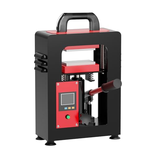 Victool Kolophonium Extraktionsmaschine 5T 600W Hydraulische Doppelseitige Heizung Kolophoniumpressen, Rosin Presse mit 6 x 12 cm Heizplatten, Temperaturregelung und Timer, für Trockenblumen von Victool