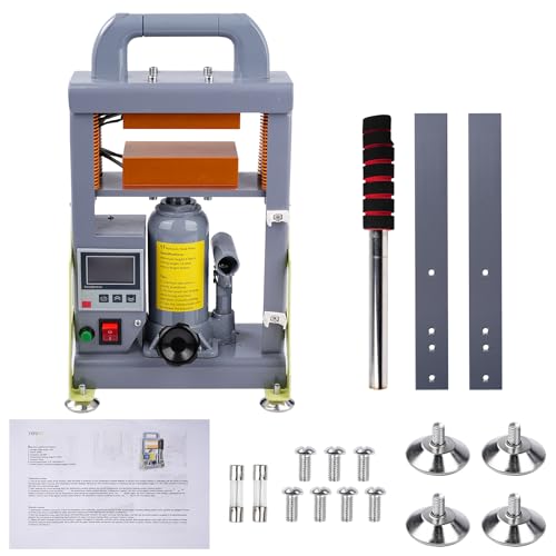 Victool Rosin Presse 5 Tonnen, 600W hydraulische Heißpresse, Doppelseitige Heizung Extraktionsmaschine für Kolophonium Trockenblumen Blumen Blütenpflanzenextrakte, Präziser Controller von Victool