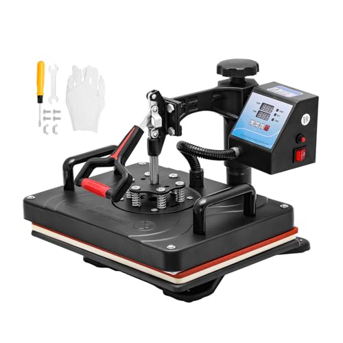 Victool Transferpresse, 360 Grad schwenkbar Heat Press mit Digitale LED-Steuerung und Verstärkte Heizplatte, DIY Hitzepresse für T-Shirts Schuhen Tassen Baseballs, 29 x 38 cm große Transferpresse von Victool
