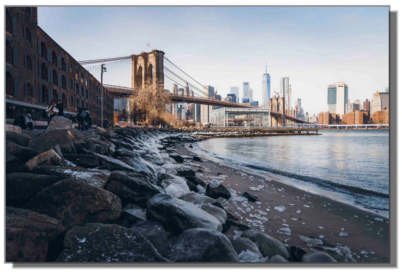 Victor (Zenith) Acrylglasbild Acrylglasbild Brooklyn Bridge im Winter" - Größe: 60 x 90 cm, Städte, In 60 x 90 cm, Städte, Bilder New York Winter" von Victor (Zenith)