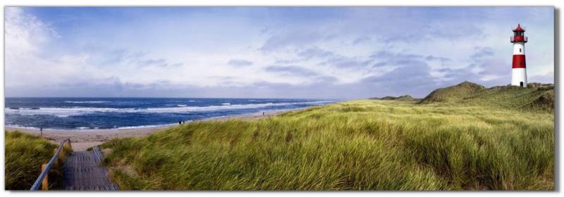 Victor (Zenith) Acrylglasbild Acrylglasbild Ostfriesland Düne Leuchtturm - Größe: 20 x 60 cm, Landschaften, in 20x60 cm, Glasbilder Natur, Acrylglasbilder Strand / Meer von Victor (Zenith)