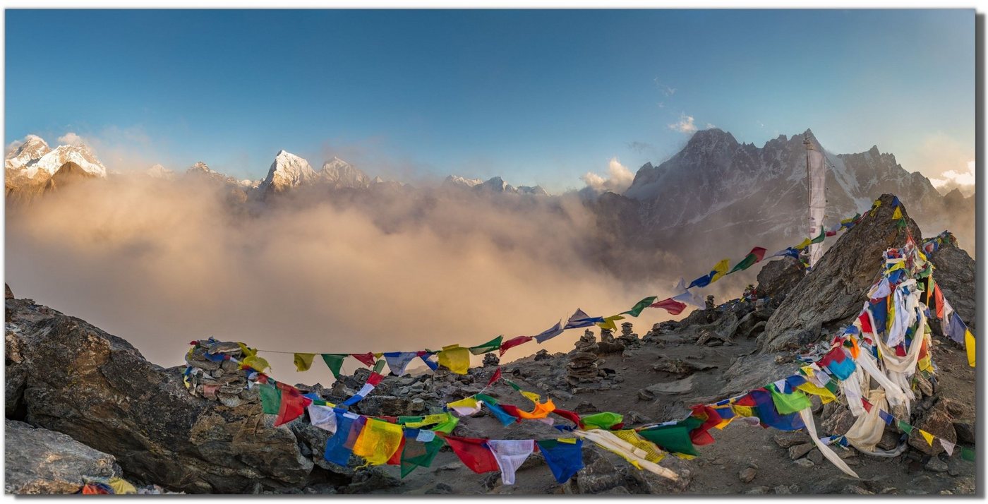 Victor (Zenith) Leinwandbild Leinwandbild \"Tibet Gebetsfahne\" - Größe: 30 x 60 cm, Symbole, in 30x60 cm, Wandbild Leinwand Kultur, Bild Wohnzimmer von Victor (Zenith)