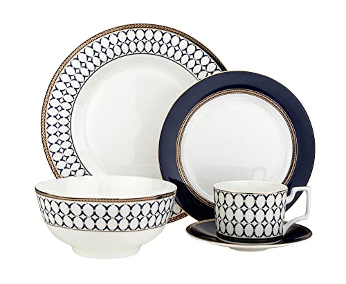 Bone China Porzellan Geschirrset Elegantes Geschirrset Service für 4 Speiseteller Suppenteller Flachteller Bone China Porzellan Geschirrset Elegantes Geschirrset Service für 4 Speiseteller Suppenteller Flachteller von Victoria Bella