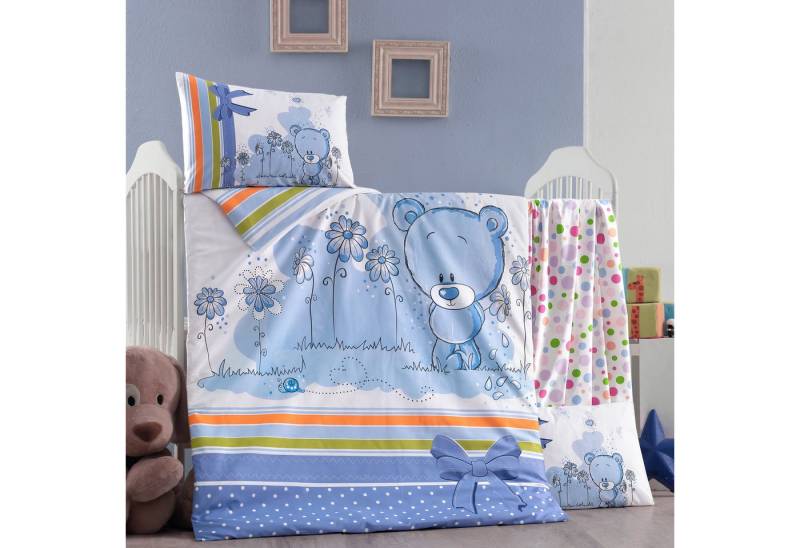 Victoria Home Babybettbezug 2tlg. 100x135 cm + Kissenbezug 60x40 cm mit Reißverschluss, süße Tier- & Cartoon-Motive von Victoria Home