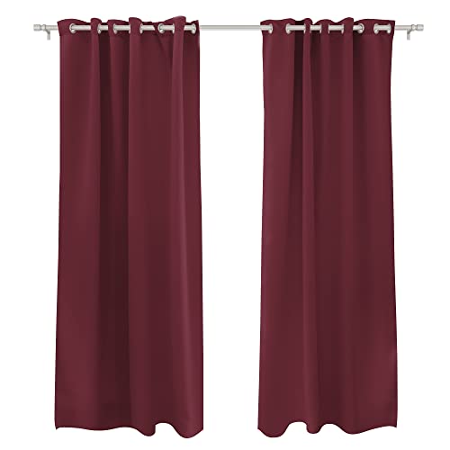 Victoria M. Aurora Verdunkelungsvorhang Blickdicht, Thermovorhang, Ösenvorhang, Schallschutz Vorhang 140 x 245cm, Bordeaux, 2er Pack von Victoria M.