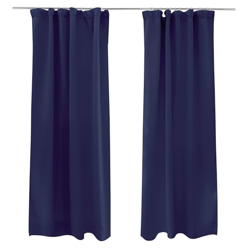 Victoria M. Aurora Verdunkelungsvorhang Blickdicht Thermovorhang mit Kräuselband, für Gardinenstangen und -schienen 140 x 235cm, Blau, 2er Pack Victoria M. Aurora Verdunkelungsvorhang Blickdicht Thermovorhang mit Kräuselband, für Gardinenstangen und -schienen 140 x 235cm, Blau, 2er Pack von Victoria M.
