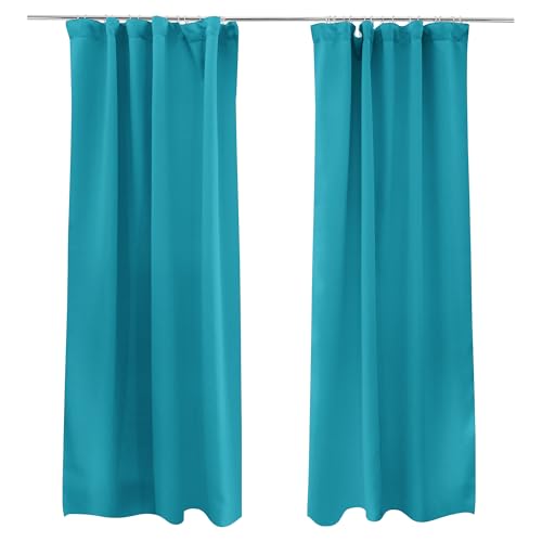 Victoria M. Aurora Verdunkelungsvorhang Blickdicht Thermovorhang mit Kräuselband, für Gardinenstangen und -schienen 140 x 235cm, Hellblau, 2er Pack Victoria M. Aurora Verdunkelungsvorhang Blickdicht Thermovorhang mit Kräuselband, für Gardinenstangen und -schienen 140 x 235cm, Hellblau, 2er Pack von Victoria M.