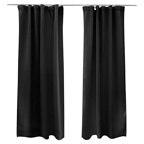 Victoria M. Aurora Verdunkelungsvorhang Blickdicht Thermovorhang mit Kräuselband, für Gardinenstangen und -schienen 140 x 235cm, Schwarz, 2er Pack Victoria M. Aurora Verdunkelungsvorhang Blickdicht Thermovorhang mit Kräuselband, für Gardinenstangen und -schienen 140 x 235cm, Schwarz, 2er Pack von Victoria M.