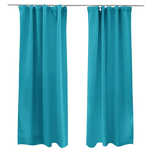 Victoria M. Aurora Verdunkelungsvorhang Blickdicht Thermovorhang mit Kräuselband, für Gardinenstangen und -schienen 140 x 245cm, Hellblau, 2er Pack Victoria M. Aurora Verdunkelungsvorhang Blickdicht Thermovorhang mit Kräuselband, für Gardinenstangen und -schienen 140 x 245cm, Hellblau, 2er Pack von Victoria M.