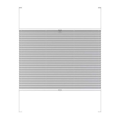 Victoria M. COSIFLOR Plissee nach Maß VS2 für Fenster und Türen, Sonnenschutz Sichtschutz, mit Seitenführung, 801-900 mm Breite x 901-1000 mm Höhe, Grau von Victoria M.