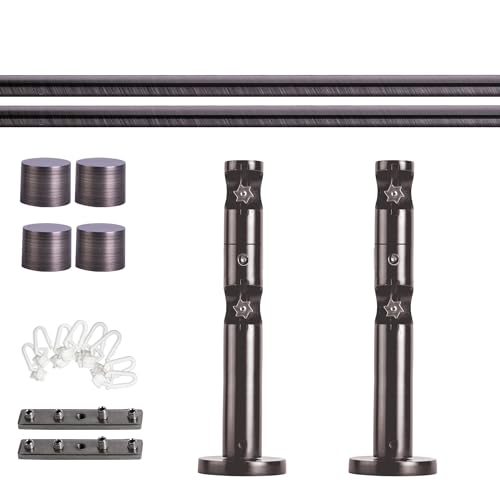Victoria M. Gardinenstange Set mit Kappenknäufen mit Wandhalter und Flachring und Innenlauf Ø 19 mm Länge 160cm, 2-Läufig, Anthrazit gebürstet Victoria M. Gardinenstange Set mit Kappenknäufen mit Wandhalter und Flachring und Innenlauf Ø 19 mm Länge 160cm, 2-Läufig, Anthrazit gebürstet von Victoria M.