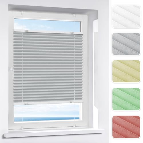 Victoria M. Indiva Lite Plissee Klemmfix Ohne Bohren mit Klemmträgern Sichtschutz, Sonnenschutz Fenster, Lichtdurchlässig, 90 x 150 cm, hellgrau Victoria M. Indiva Lite Plissee Klemmfix Ohne Bohren mit Klemmträgern Sichtschutz, Sonnenschutz Fenster, Lichtdurchlässig, 90 x 150 cm, hellgrau von Victoria M.