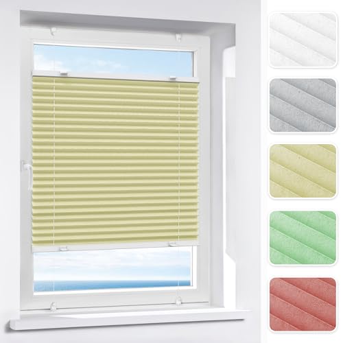 Victoria M. Indiva Lite Plissee Klemmfix Ohne Bohren mit Klemmträgern Sichtschutz, Sonnenschutz Fenster, Lichtdurchlässig, 45 x 120 cm, Creme Victoria M. Indiva Lite Plissee Klemmfix Ohne Bohren mit Klemmträgern Sichtschutz, Sonnenschutz Fenster, Lichtdurchlässig, 45 x 120 cm, Creme von Victoria M.