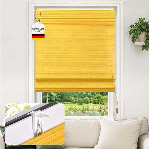 Victoria M. Klemmfix Bambus Raffrollo Sonnenschutz Sichtschutz Rollo Seitenzugrollo ohne Bohren, für Fenster und Türen, 90 x 220 cm, Bambus Victoria M. Klemmfix Bambus Raffrollo Sonnenschutz Sichtschutz Rollo Seitenzugrollo ohne Bohren, für Fenster und Türen, 90 x 220 cm, Bambus von Victoria M.