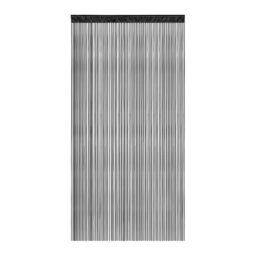 Victoria M. Leonora Fadenvorhang Fadengardine Türvorhang Insektenschutz, mit Durchzugstunnel, Waschbar, Kürzbar, 100 x 245cm, Schwarz, 2er Pack von Victoria M.