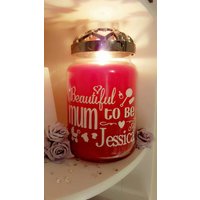 Personalisierte Aufkleber Label Für Große Kerzenglas Geschenkidee Jeder Name Ihr Eigener Text Babyparty Mama Zu Sein Muttertag Geburtstag Danke von VictoriaMarieDesign1